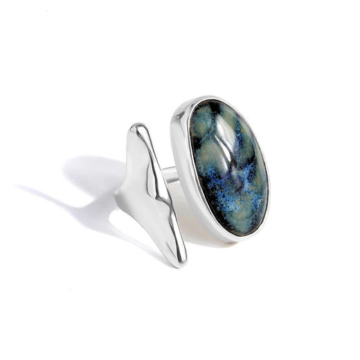 订购8周到｜House of Fou-Fin Tulip-海洋色 银色 开口 戒指［土耳其设计师］ 商品图0