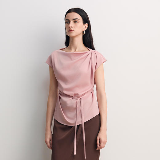 EITIE爱特爱设计感修身系带通勤显瘦小上衣2026春季新款8513207 商品图2
