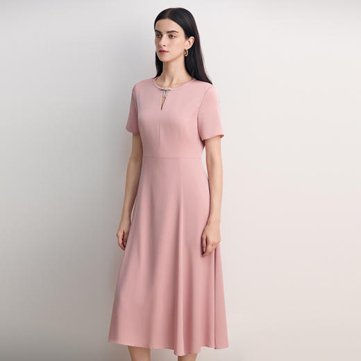 EITIE爱特爱法式温柔水滴领气质显瘦连衣裙2026春季新款8507219 商品图5