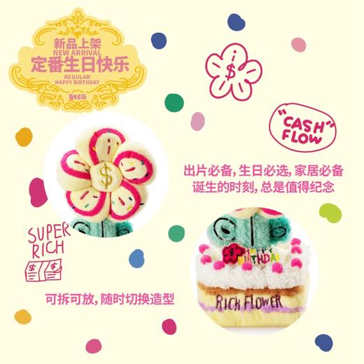 RICH FLOWER 有钱花 毛绒摆件 定番生日快乐 30CM 商品图2