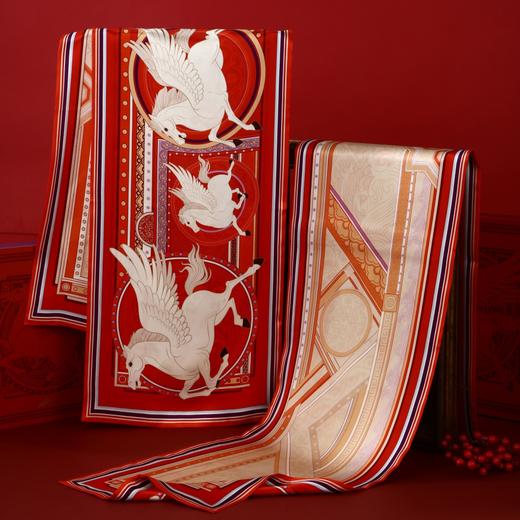 《翼马当先》真丝双面丝巾 商品图4