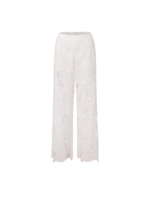 【光之剪影】光影镂空蕾丝不规则下摆宽松长裤 商品图0