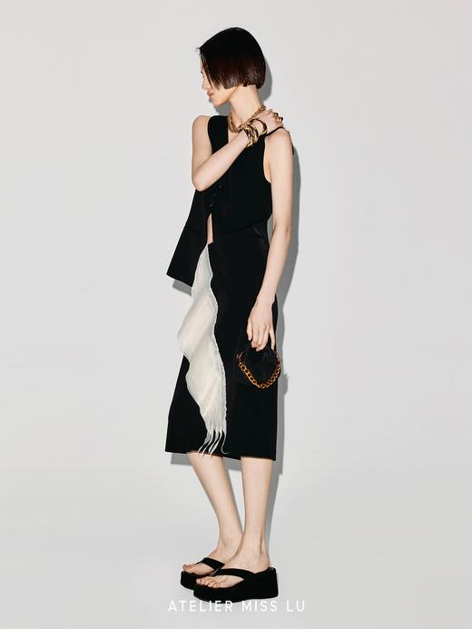 【星海潮汐】圆弧薄纱层叠拼接设计直身半裙 商品图2