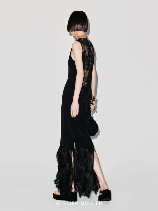 【夜莺舞步】多层流苏拼接设计开衩喇叭长裤 商品图2