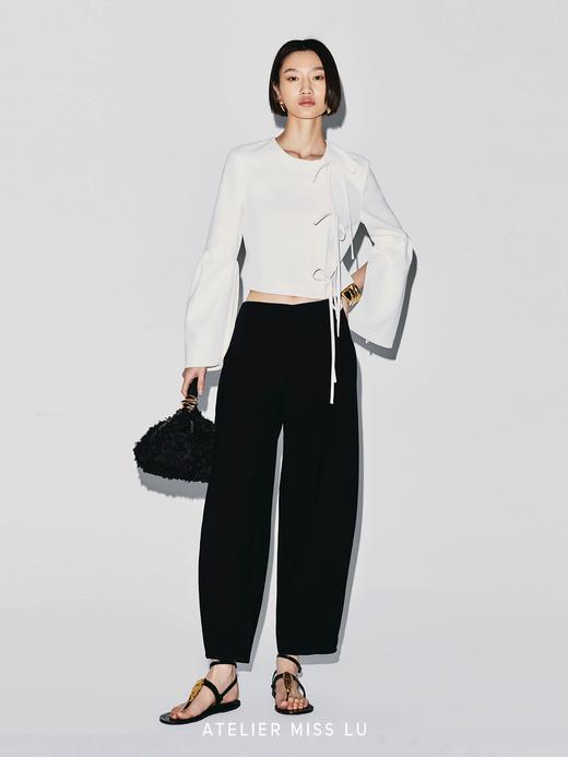 【暗月之弧】春夏艺术感弯刀廓形长裤 商品图3