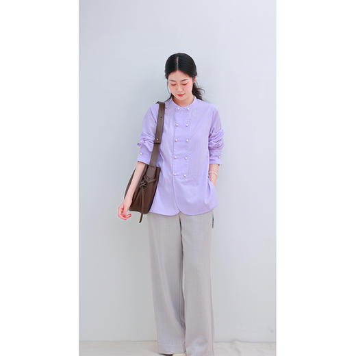 【抖音专属】新中式衬衣(25810307暮山紫) 商品图2
