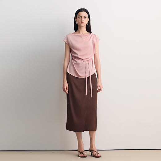 EITIE爱特爱设计感修身系带通勤显瘦小上衣2026春季新款8513207 商品图1