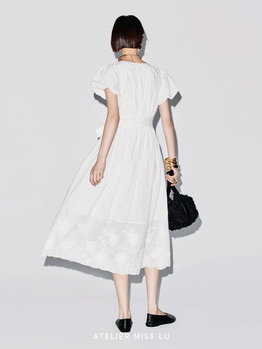 【告白情书】花苞袖造型立体刺绣肌理拼接连衣裙 商品图2