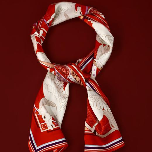 《翼马当先》真丝双面丝巾 商品图2