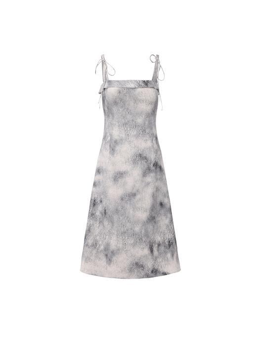 【星霜漫游】品牌定染印花吊带A字连衣裙 商品图0