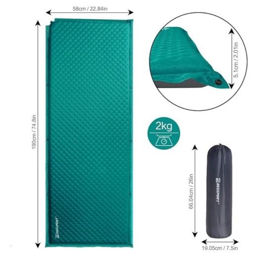 美国 Bessport 自充气睡垫 湖蓝色 轻便紧凑 适合背包旅行和徒步 X0016O9RQP 商品图3