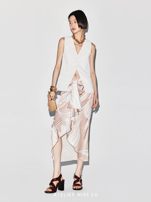 【普罗旺斯桃雾】不规则立裁品牌定染印花半裙 商品图3