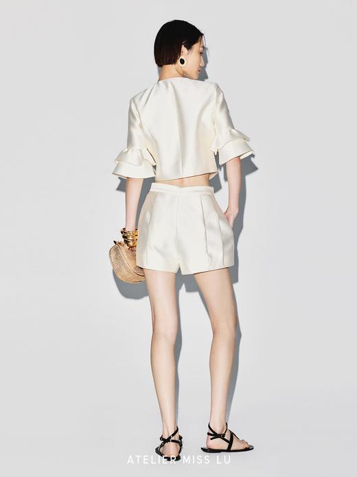 【晨曦花园】压褶设计光泽感短裤 商品图3