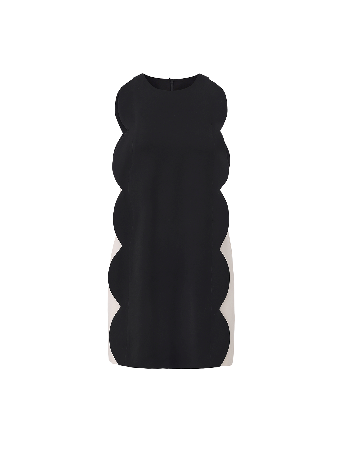 【白脱夹心】半圆波浪廓形无袖直身连衣裙