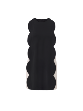 【白脱夹心】半圆波浪廓形无袖直身连衣裙