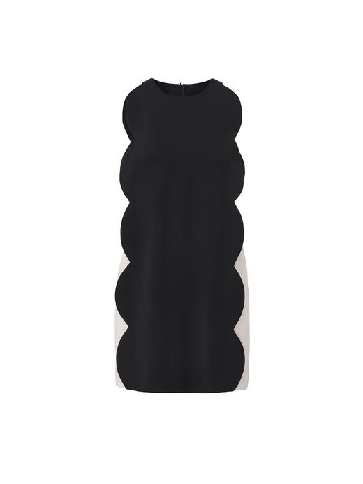 【白脱夹心】半圆波浪廓形无袖直身连衣裙 商品图0