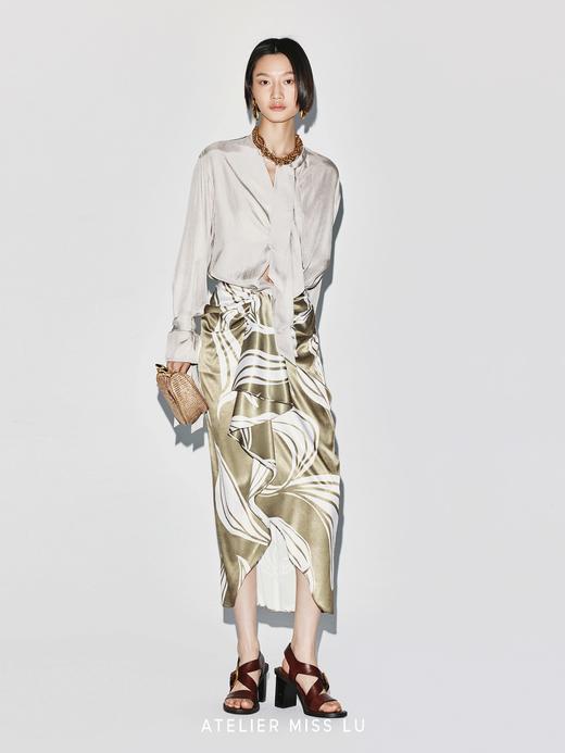 【塞纳河影】不规则立裁品牌定染印花半裙 商品图3