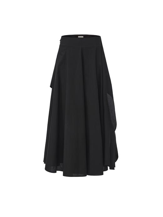 【夜风痕迹】围裹式绑带设计大摆A字中长款半裙 商品图0