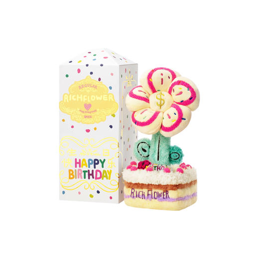 RICH FLOWER 有钱花 毛绒摆件 定番生日快乐 30CM 商品图0