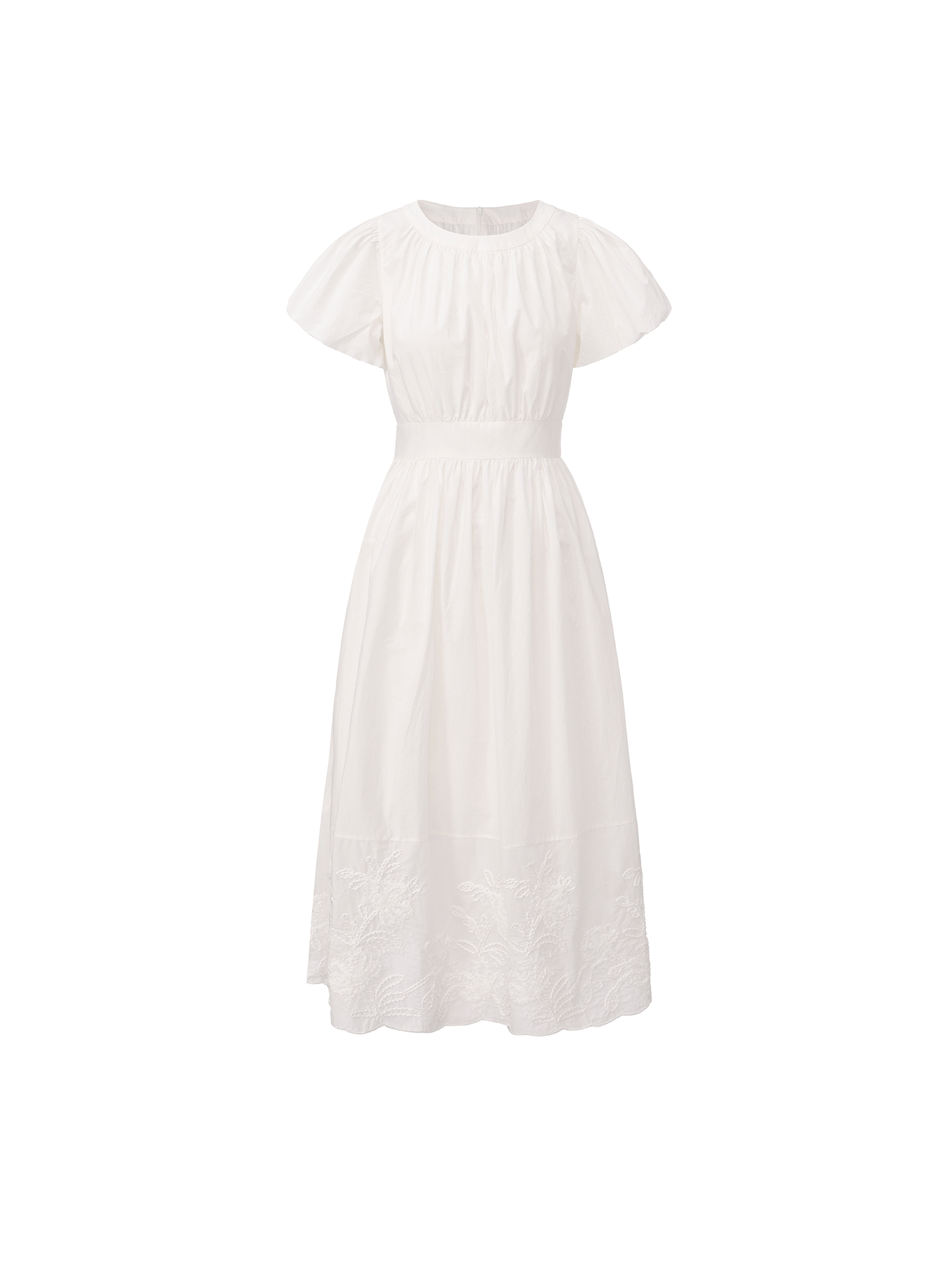 【告白情书】花苞袖造型立体刺绣肌理拼接连衣裙