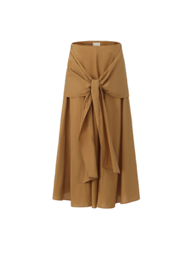 【黄昏刻度】围裹式绑带设计大摆A字中长款半裙