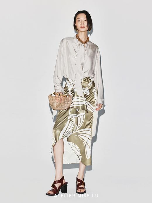 【塞纳河影】不规则立裁品牌定染印花半裙 商品图4