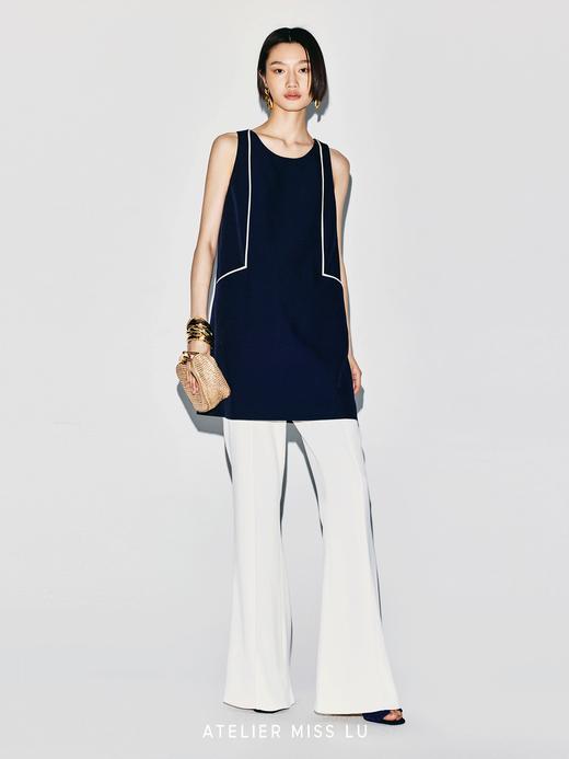 【星际漫游】撞色几何线条口袋设计直身连衣裙 商品图4