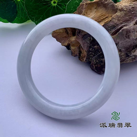 派瑞翡翠 翡翠手镯 糯种 白色 商品图0