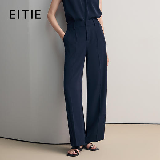 EITIE爱特爱干练通勤高腰直筒显瘦垂坠西装休闲裤2026春新款8505216 商品图0
