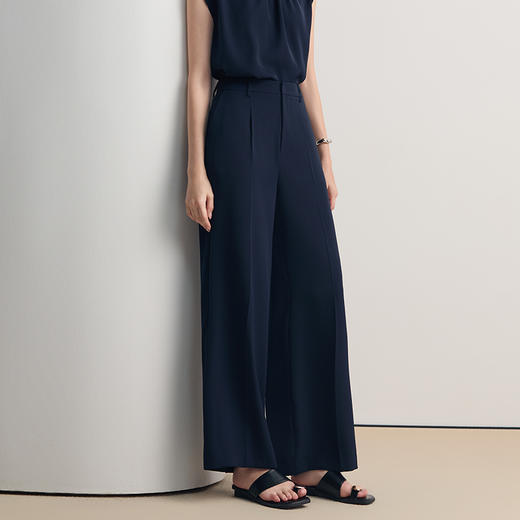 EITIE爱特爱干练通勤高腰直筒显瘦垂坠西装休闲裤2026春新款8505216 商品图5