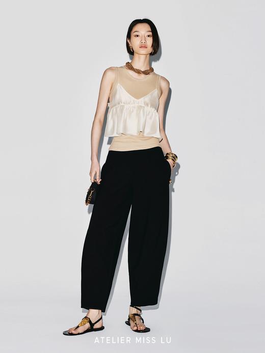 【夏日微光】立体下摆光泽感薄纱吊带上衣 商品图4