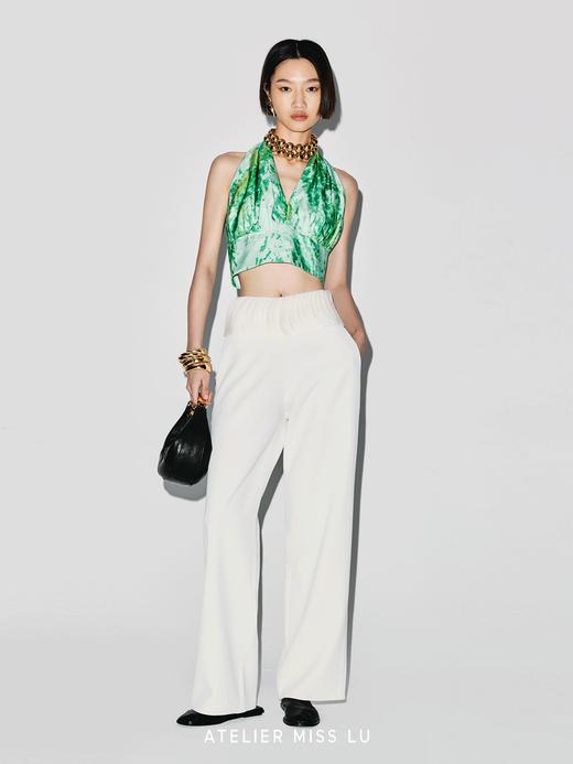 【月光叠影】层叠半圆薄纱拼接垂感长裤 商品图1