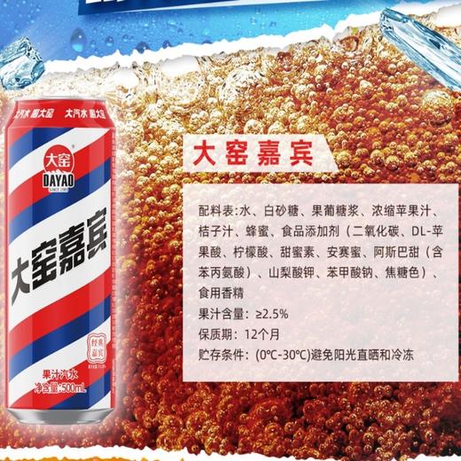 大窑嘉宾0脂肪果味碳酸饮料整箱汽水500ml* 20罐 商品图1