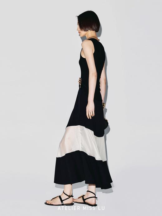 【夏夜海岸线】捏褶设计贝壳样式金属装饰弹力针织背心 商品图3