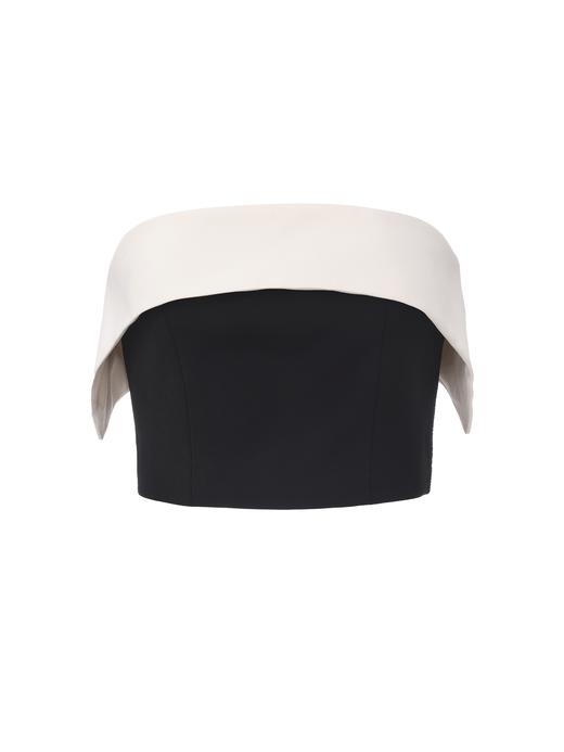 【阿尔卑斯雪落】立体弧形环绕拼接抹胸上衣 商品图0