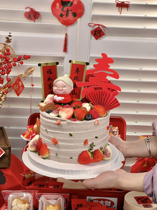 草莓奥利奥祝寿奶奶（蛋糕表面为奥利奥奶油） 商品图6