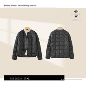 MartineWester女款侧拉链落肩无领鹅绒服11383890