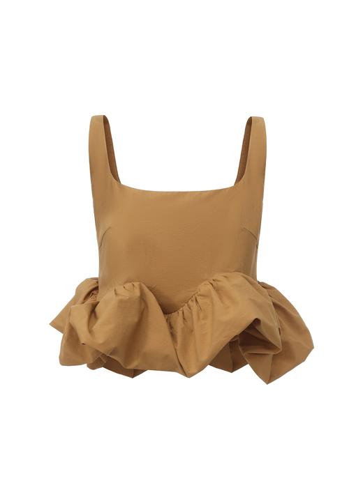 【沙粒云卷】云朵扭转下摆方领短上衣 商品图0