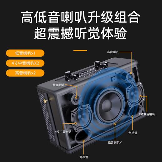 PHILIPS/飞利浦 SD100 舞台式战鼓大功率 户外演出专业级乐器K歌蓝牙音箱 直播音响 商品图7