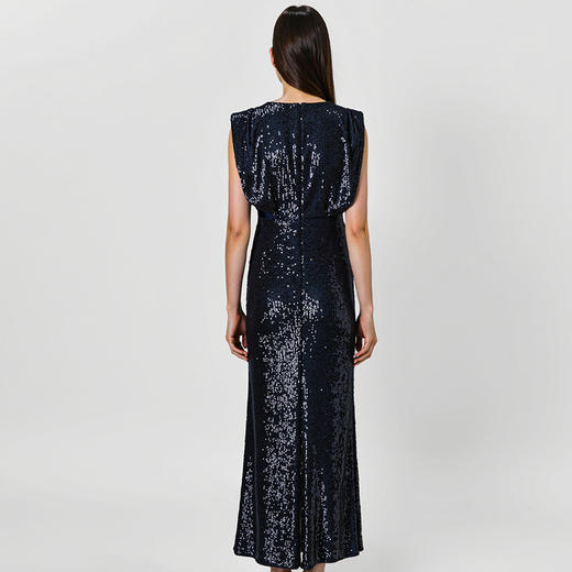 EITIE爱特爱气质V领修身高腰亮片礼服连衣裙春新款8177810 商品图9