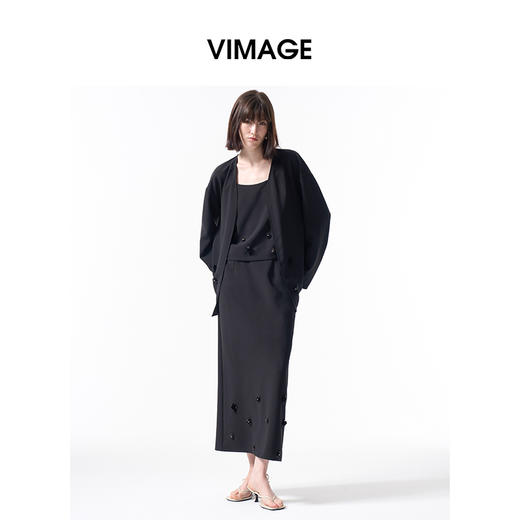 VIMAGE纬漫纪高级感时尚显瘦百搭钉珠立体外套2026春季新款V2503209 商品图0