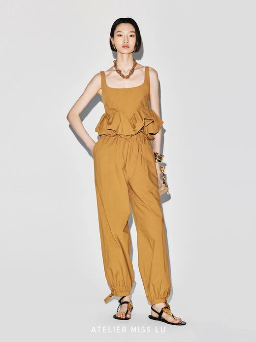 【沙粒云卷】云朵扭转下摆方领短上衣 商品图3