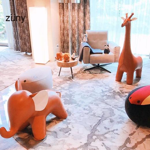 Zuny 超大款 狮子长颈鹿大象河马独角兽 超大皮质动物家居摆件饰品 商品图1