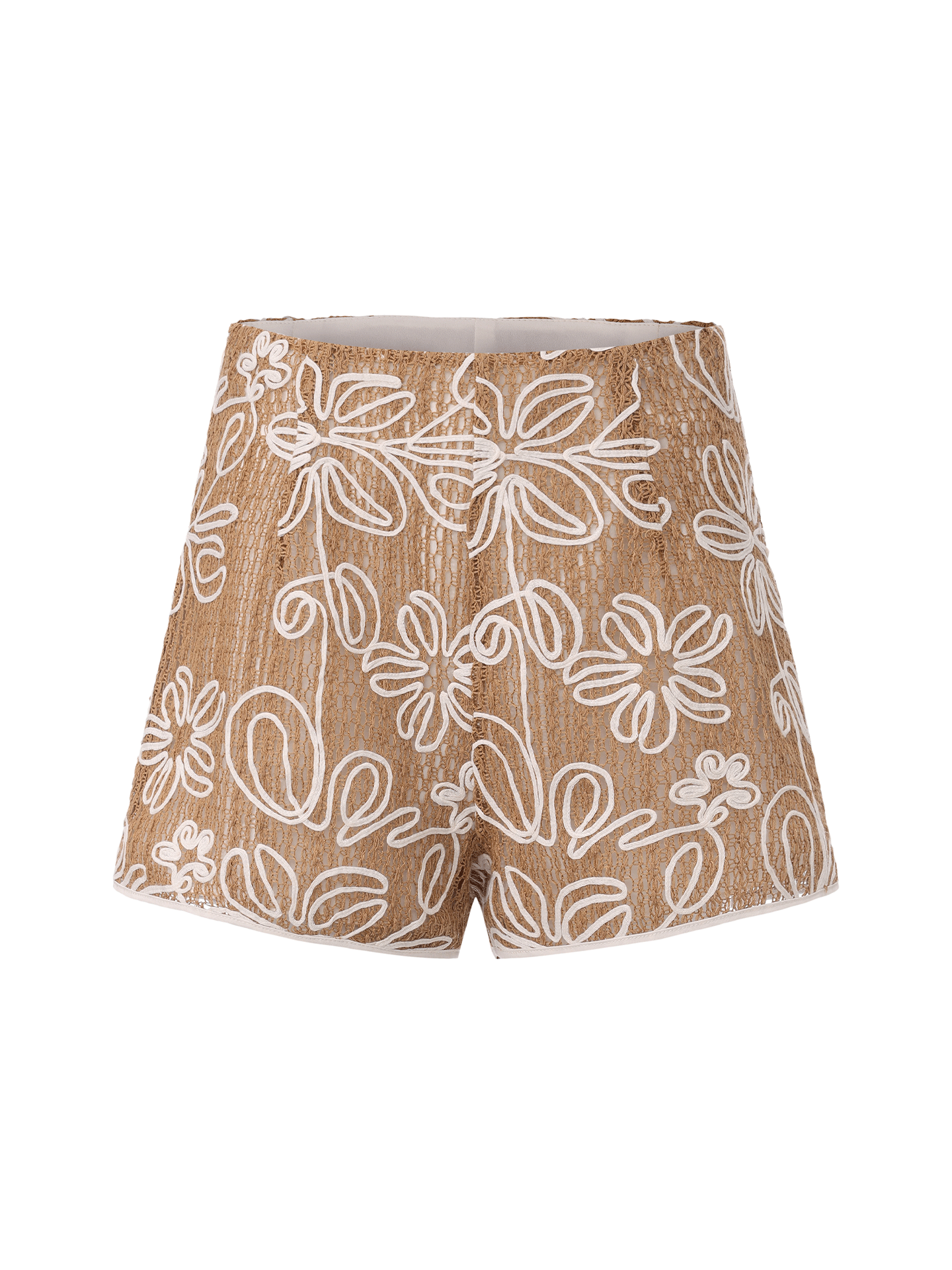 【海滨漫步】立体花卉肌理小A字短裤