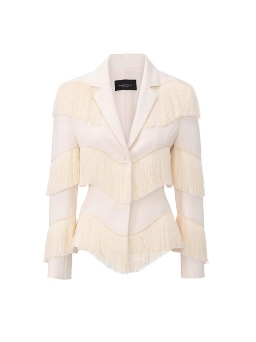 【流光潮汐】不规则流苏环绕摩登西装外套 商品图0