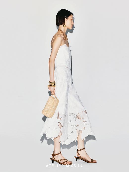 【花间云絮】光影镂空蕾丝不规则下摆九分裙裤 商品图3