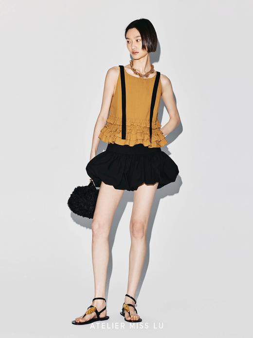 【日落圆舞曲】多层压褶设计U型露背吊带上衣 商品图2