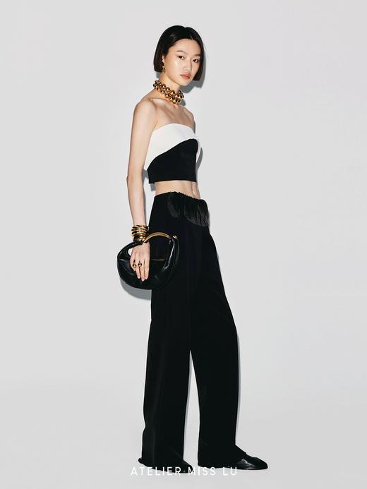 【夜光叠影】层叠半圆薄纱拼接垂感长裤 商品图4