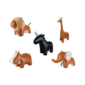 Zuny 超大款 狮子长颈鹿大象河马独角兽 超大皮质动物家居摆件饰品