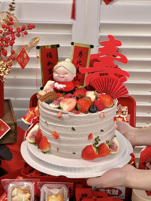 草莓奥利奥祝寿奶奶（蛋糕表面为奥利奥奶油） 商品图2
